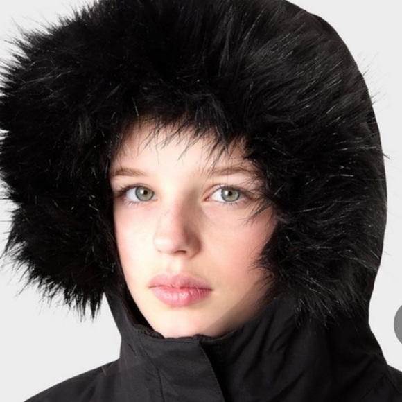 The North Face Girls’ Arctic Swirl Parka Black Down Puffer Winter Coat Sz S 7/8 - Picture 6 of 16